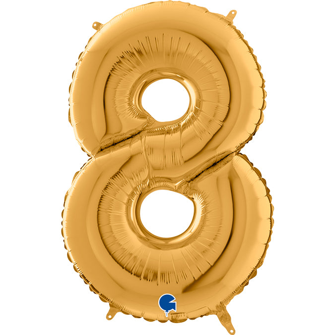 Num 8 Gold 26" Balloon