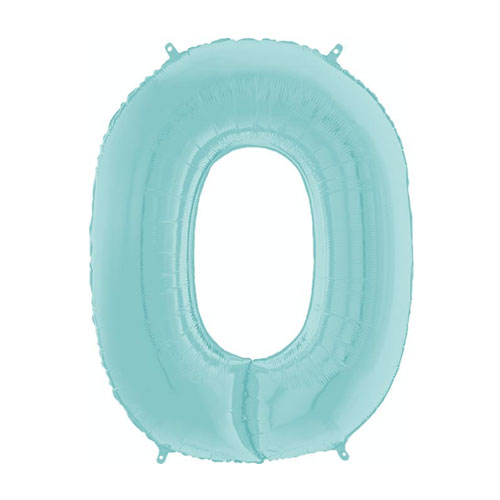 Num 0 Pastel Blue 26" Balloon