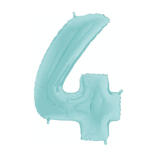 Num 4 Pastel Blue 26" Balloon