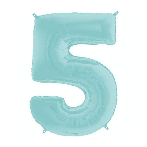 Num 5 Pastel Blue 26" Balloon