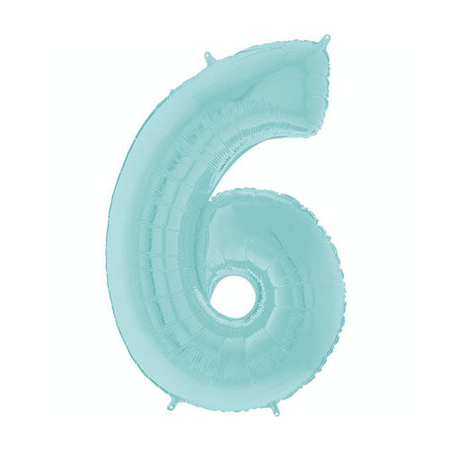 Num 6 Pastel Blue 26" Balloon