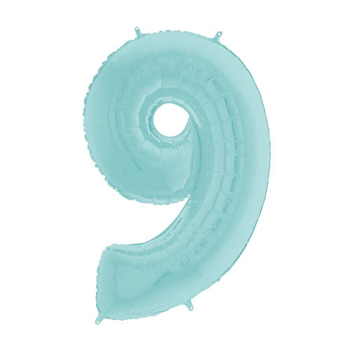 Num 9 Pastel Blue 26" Balloon