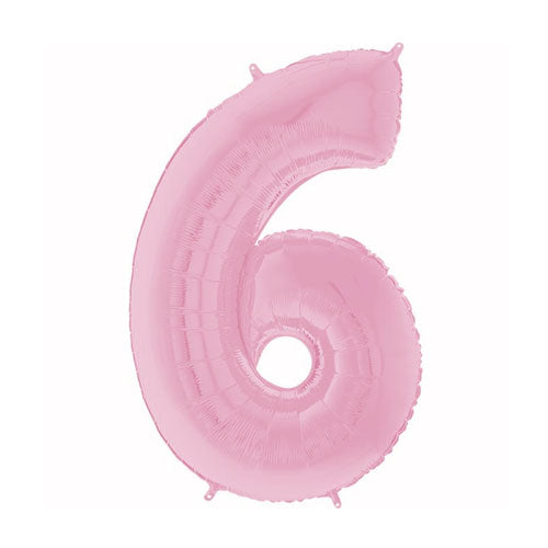 Num 6 Pastel Pink 26" Balloon
