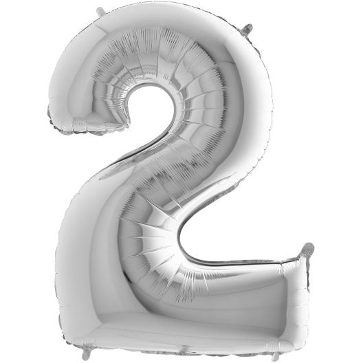 Num 2 Silver 26" Balloon