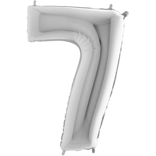 Num 7 Silver 26" Balloon