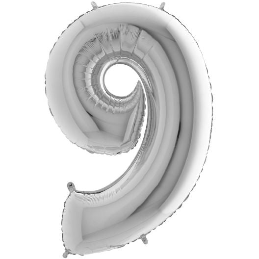 Num 9 Silver 26" Balloon