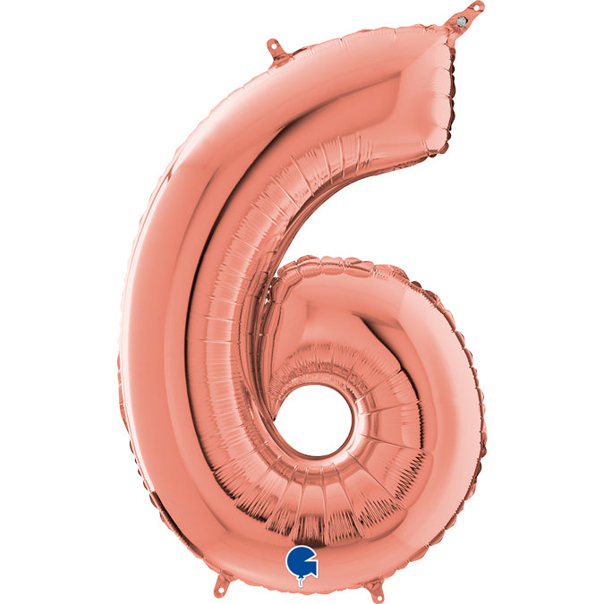 Num 6 Rosegold 26" Balloon