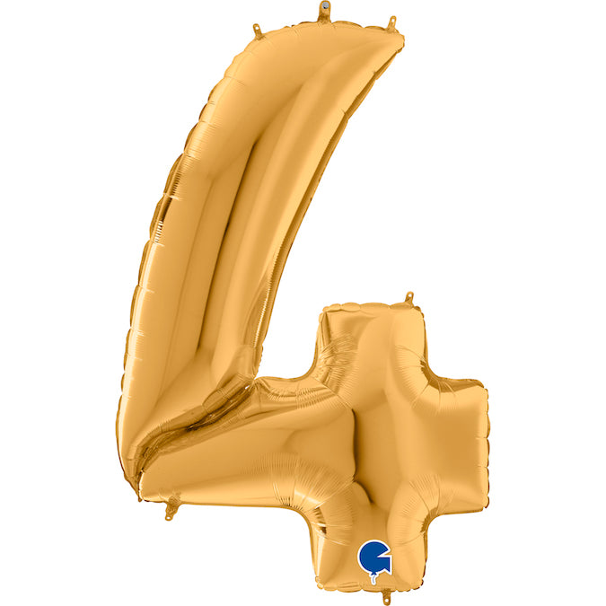 Num 4 Gold Giant 64" Balloon