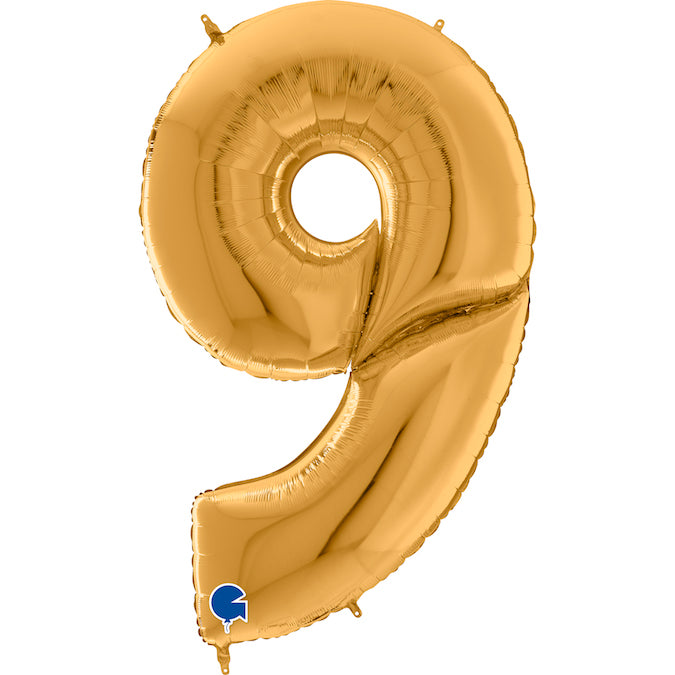 Num 9 Gold Giant 64" Balloon