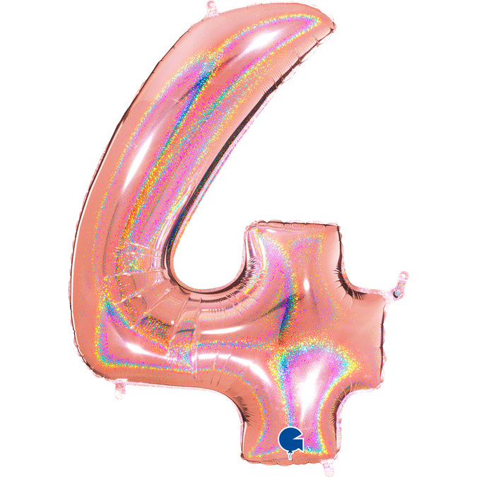 Num 4 HoloGlitter RGold Large