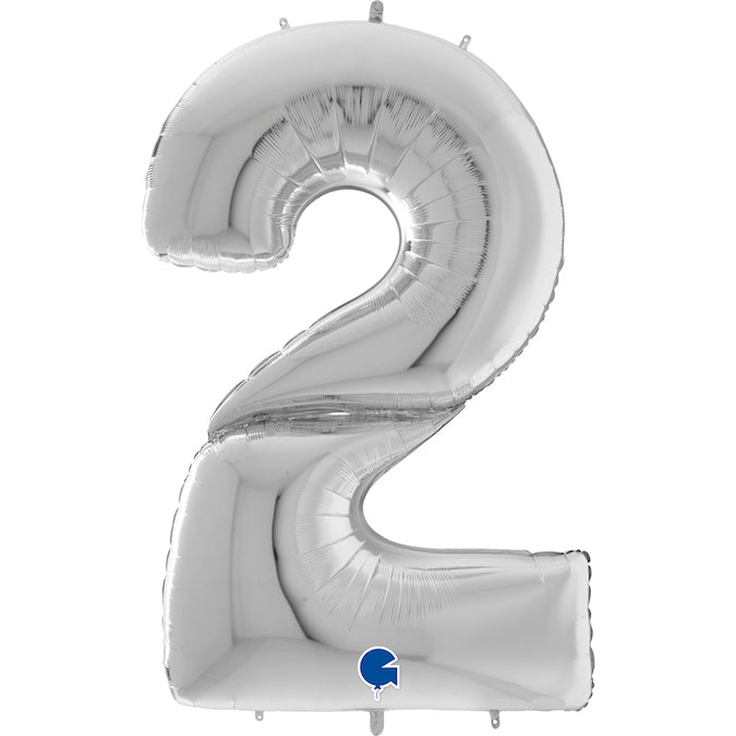 Num 2 Silver Giant 64" Balloon
