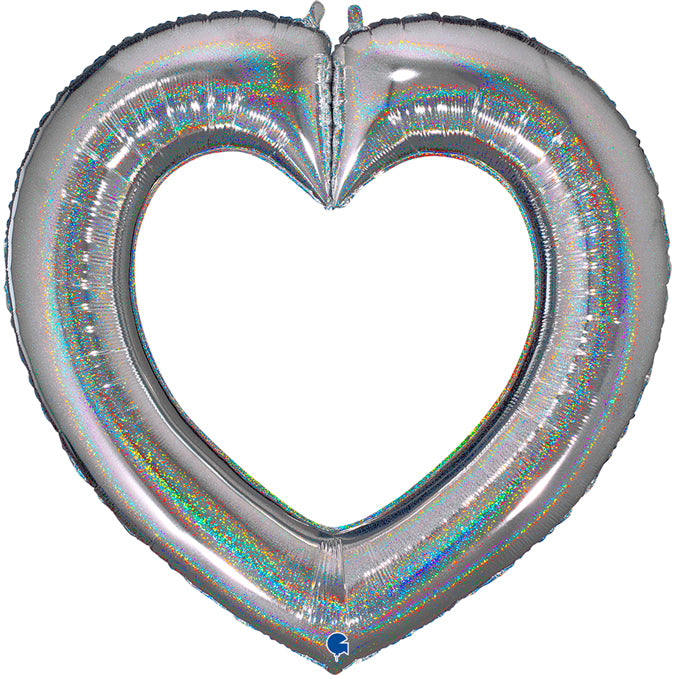 Linky Heart Glitter 41" Silver