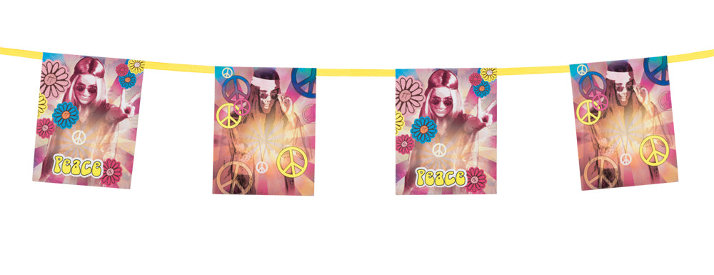 Cardboard bunting Hippie 3m