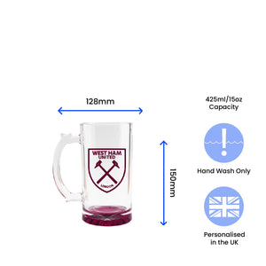 Engraved Official West Ham 20oz Beer Mug, Gift Boxed Image 6