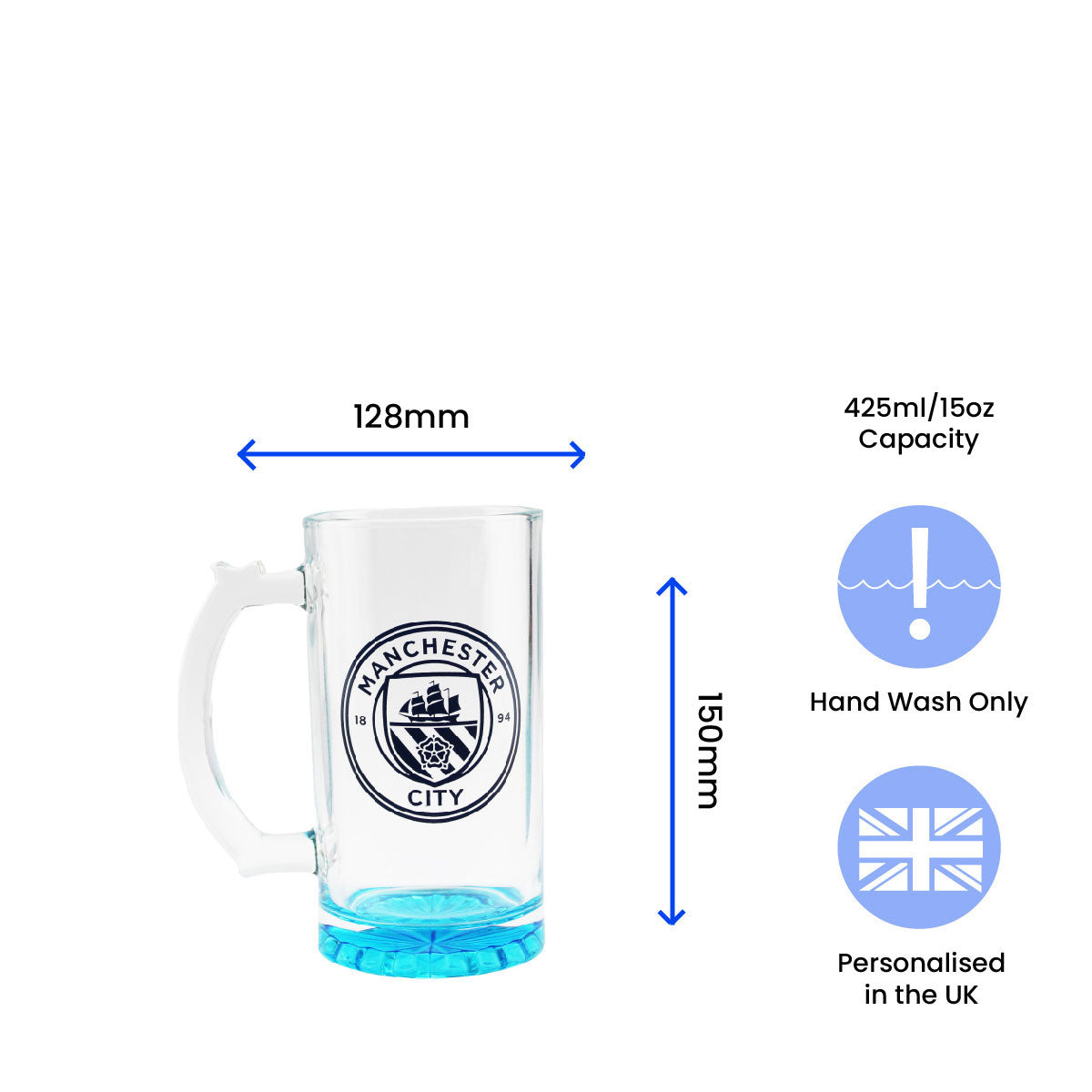 Engraved Official Manchester City 20oz Beer Mug, Gift Boxed Image 6