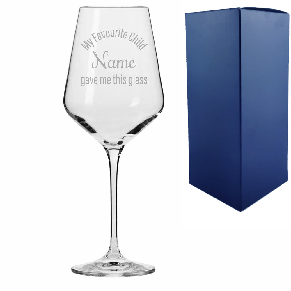 Engraved 390ml Infinity Wine Glass with My Favourite Child gave me this glass design Image 2