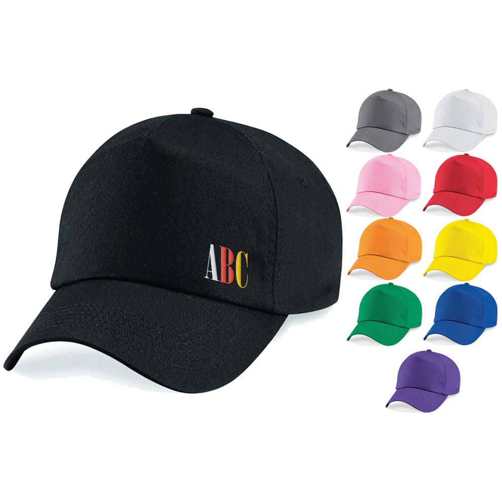 Embroidered Adults Cap with Offset Initials Design Image 1