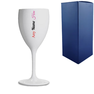 Plastic White Wine Glass with Gift Box Image 1