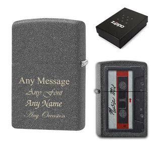 Engraved Cassette Tape Official Zippo Windproof Lighter Image 1