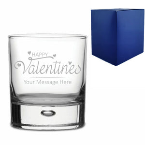 Engraved Whisky Tumbler with Happy Valentines Design Image 1