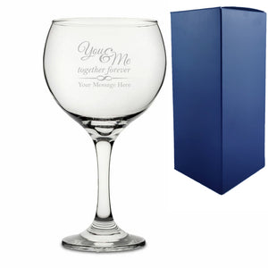 Engraved Gin Balloon with You & Me, together forever Design Image 2