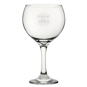 Forgive Me For I Have Ginned - Engraved Novelty Gin Balloon Cocktail Glass Image 2