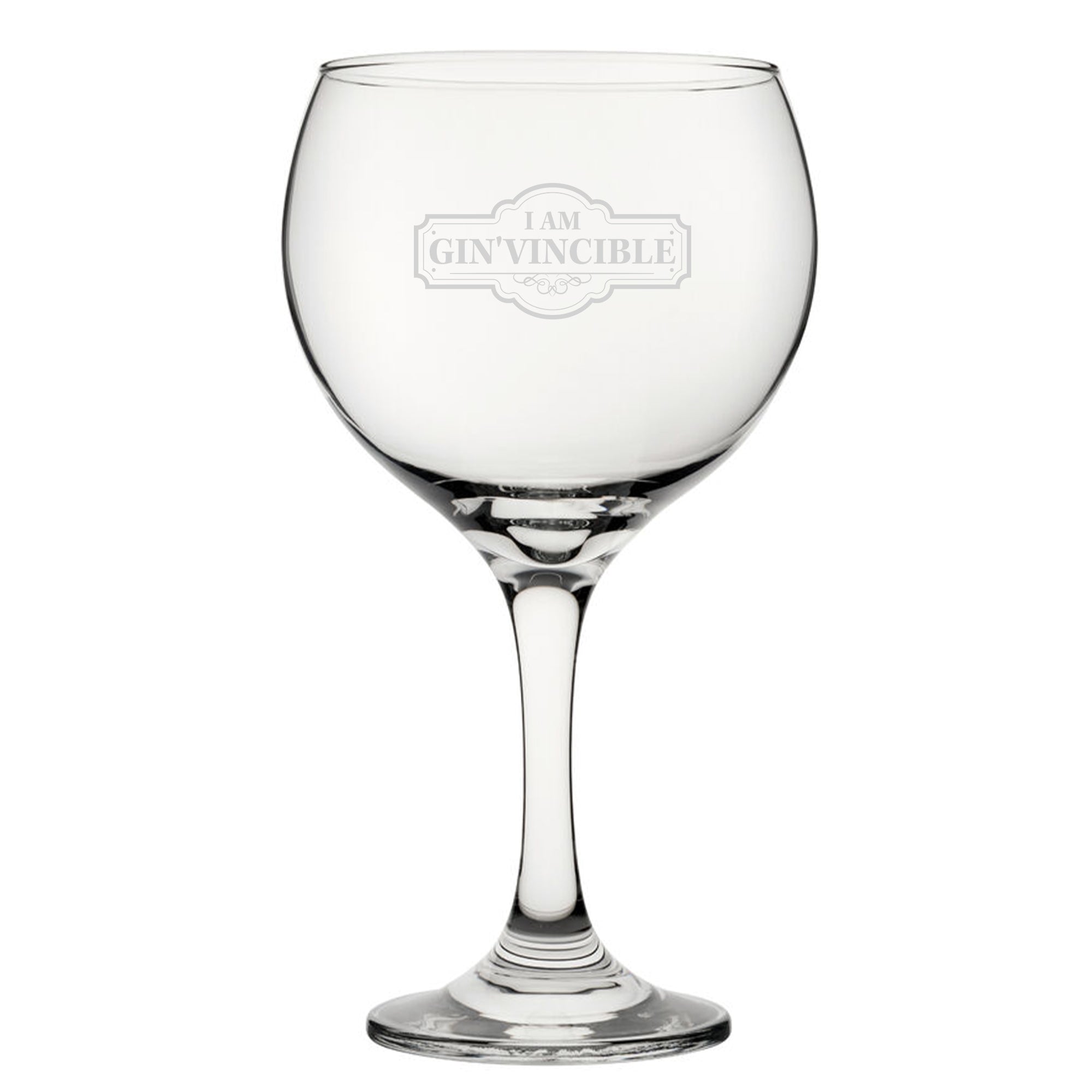 I Am Gin'Vincible - Engraved Novelty Gin Balloon Cocktail Glass Image 2