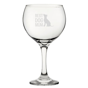 Best Dog Mum - Engraved Novelty Gin Balloon Cocktail Glass Image 2