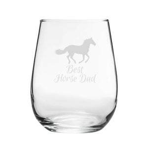 Best Horse Mum - Engraved Novelty Stemless Wine Gin Tumbler Image 1