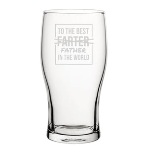 To The Best Farter In The World - Engraved Novelty Tulip Pint Glass Image 2