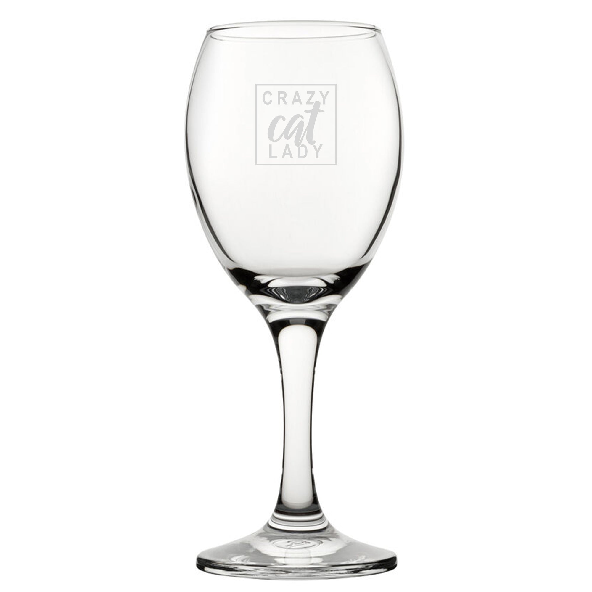 Crazy Cat Lady - Engraved Novelty Wine Glass Image 1