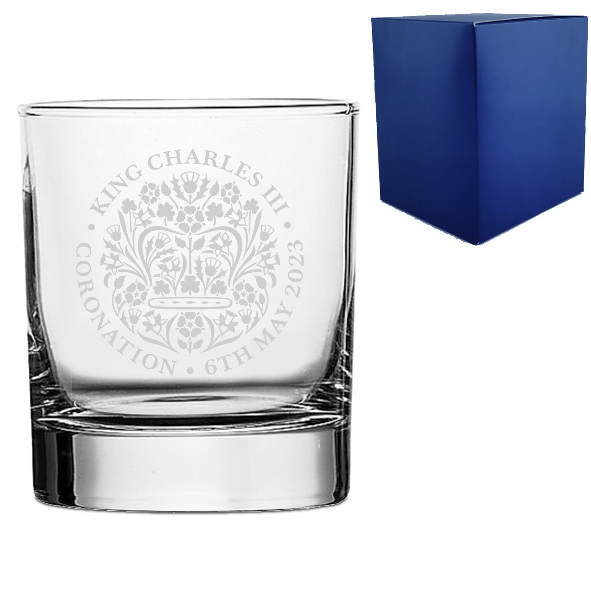 Engraved Commemorative Coronation of the King Whisky Tumbler Image 1