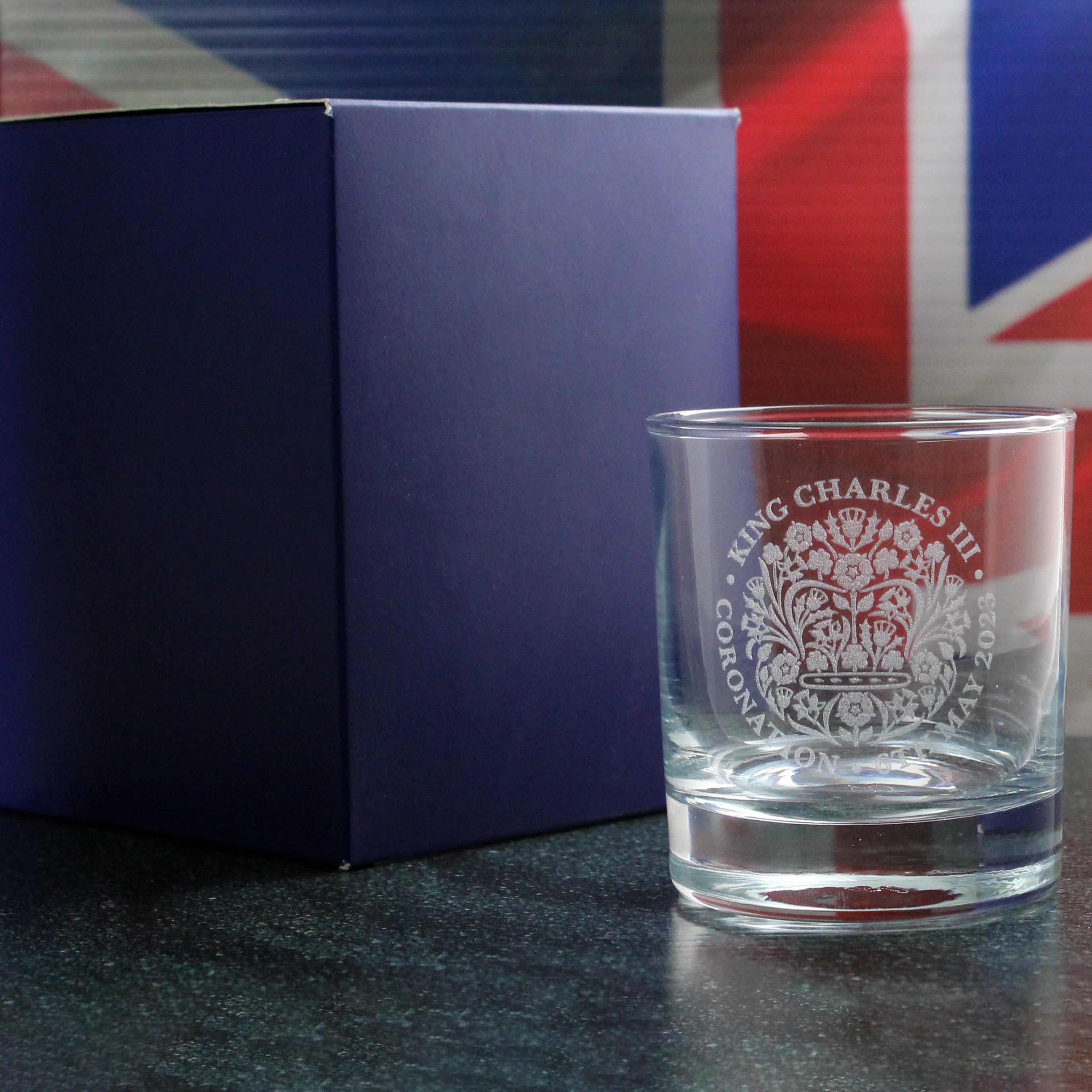 Engraved Commemorative Coronation of the King Whisky Tumbler Image 3