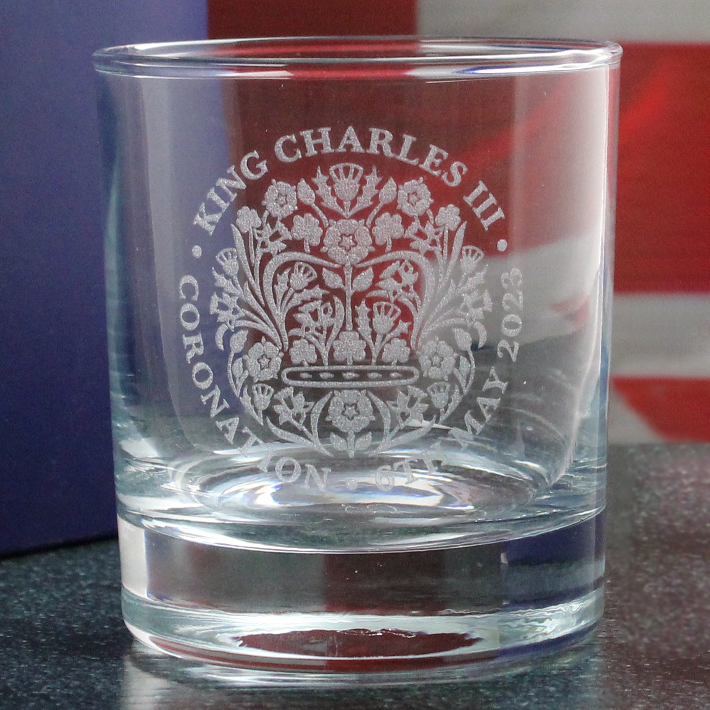 Engraved Commemorative Coronation of the King Whisky Tumbler Image 4