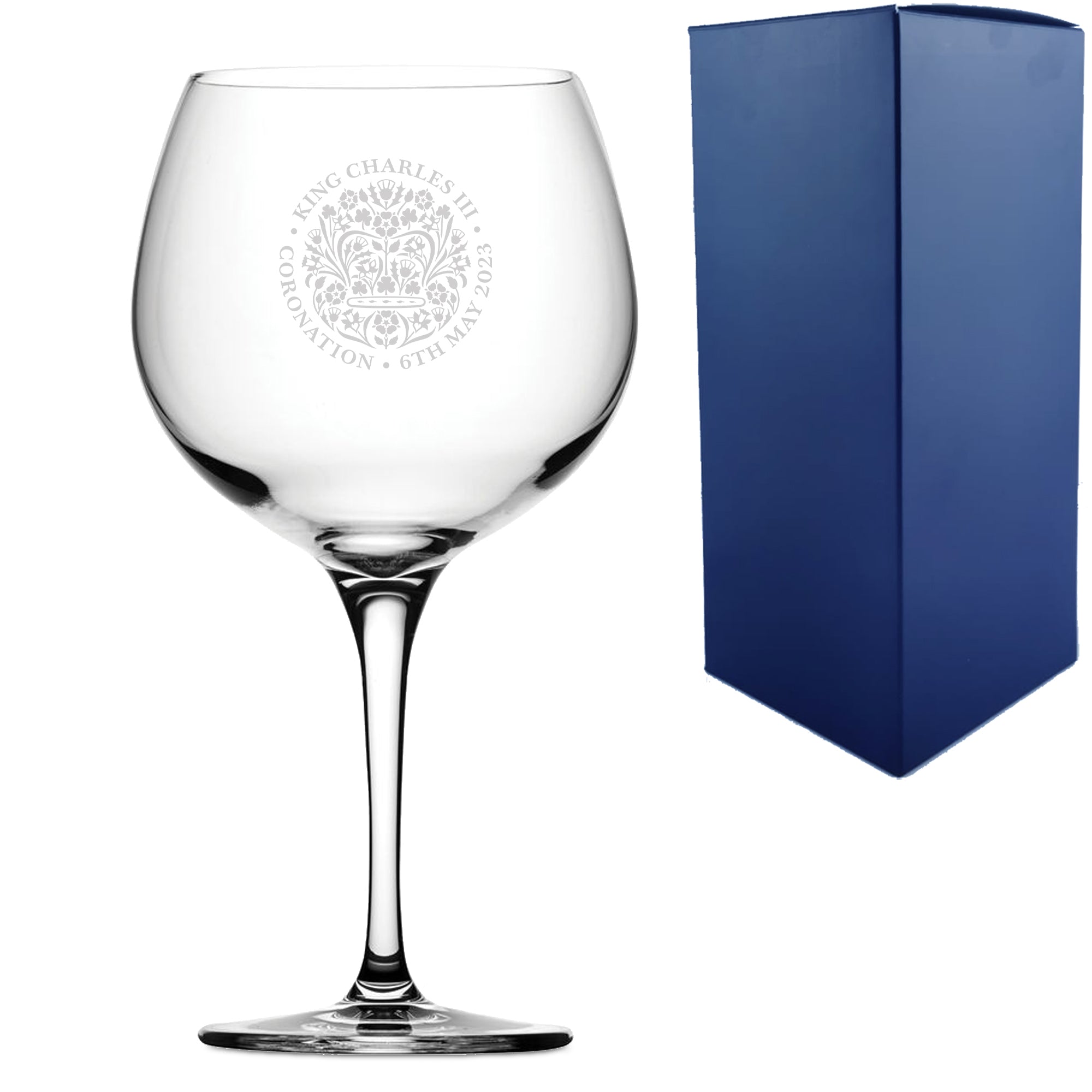 Engraved Commemorative Coronation of the King Gin Cocktail Glass Image 2