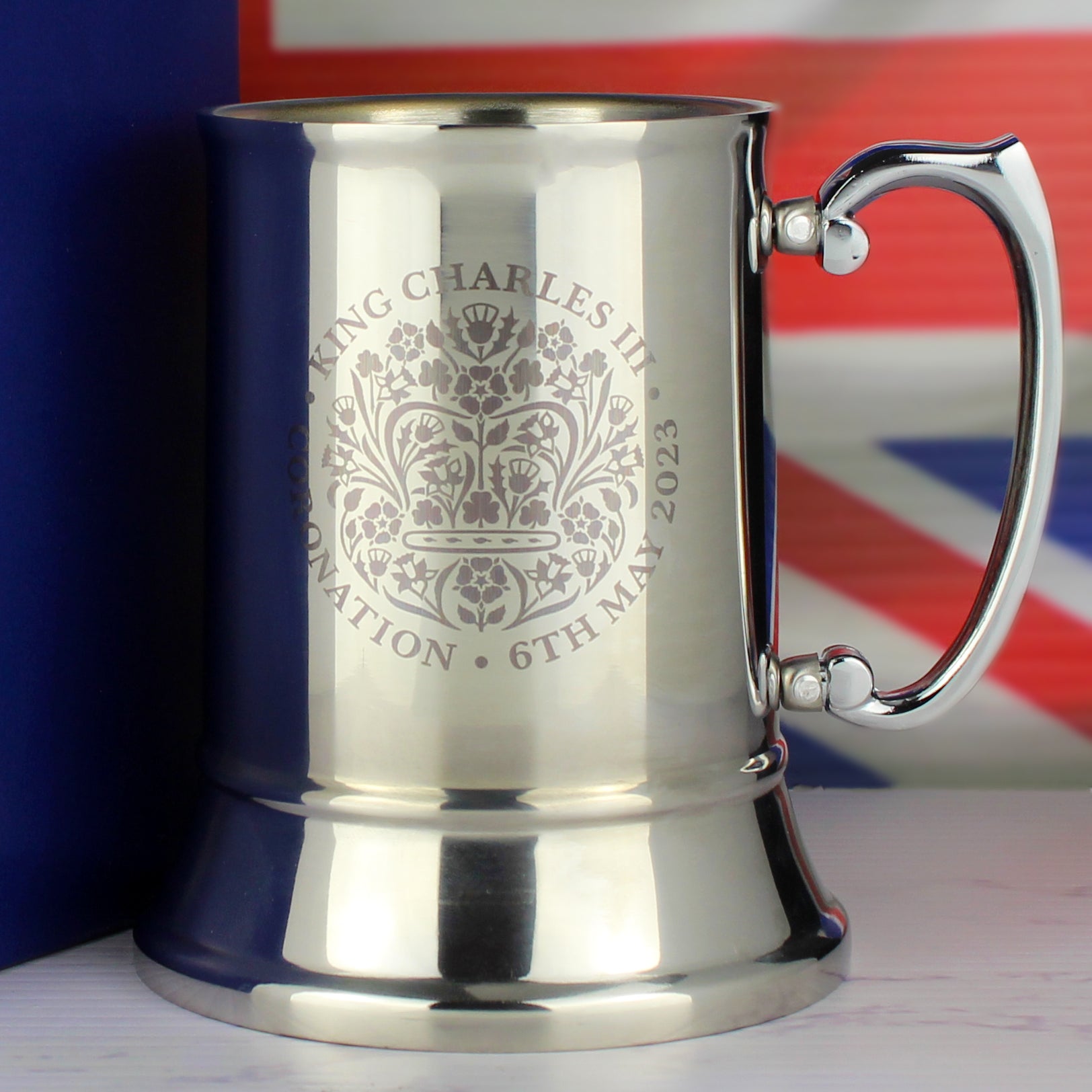 Engraved Commemorative Coronation of the King Stainless Steel Tankard Image 4