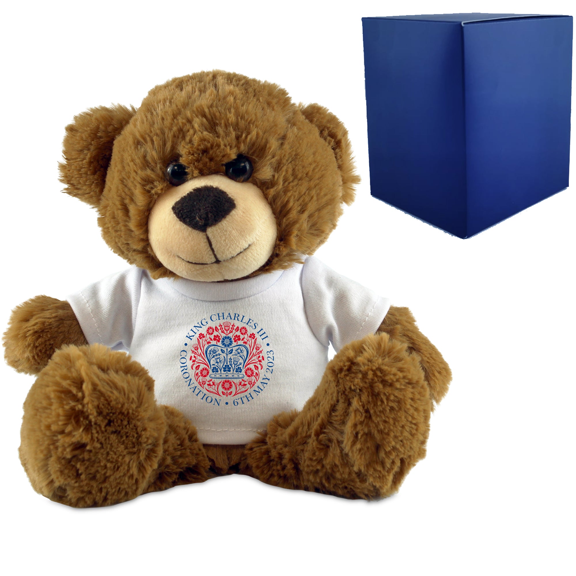 Printed Commemorative Coronation of the King Dark Brown Teddy Image 1