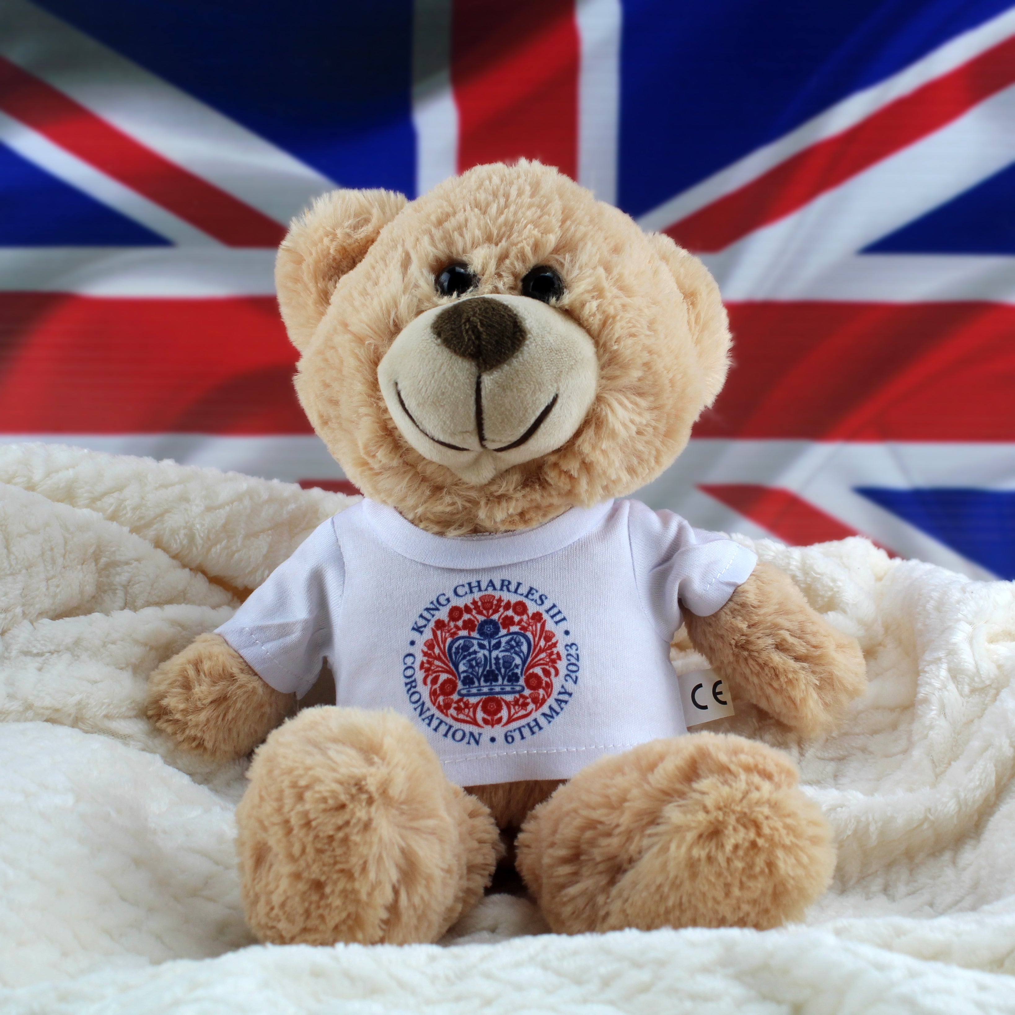 Printed Commemorative Coronation of the King Cream Teddy Image 3