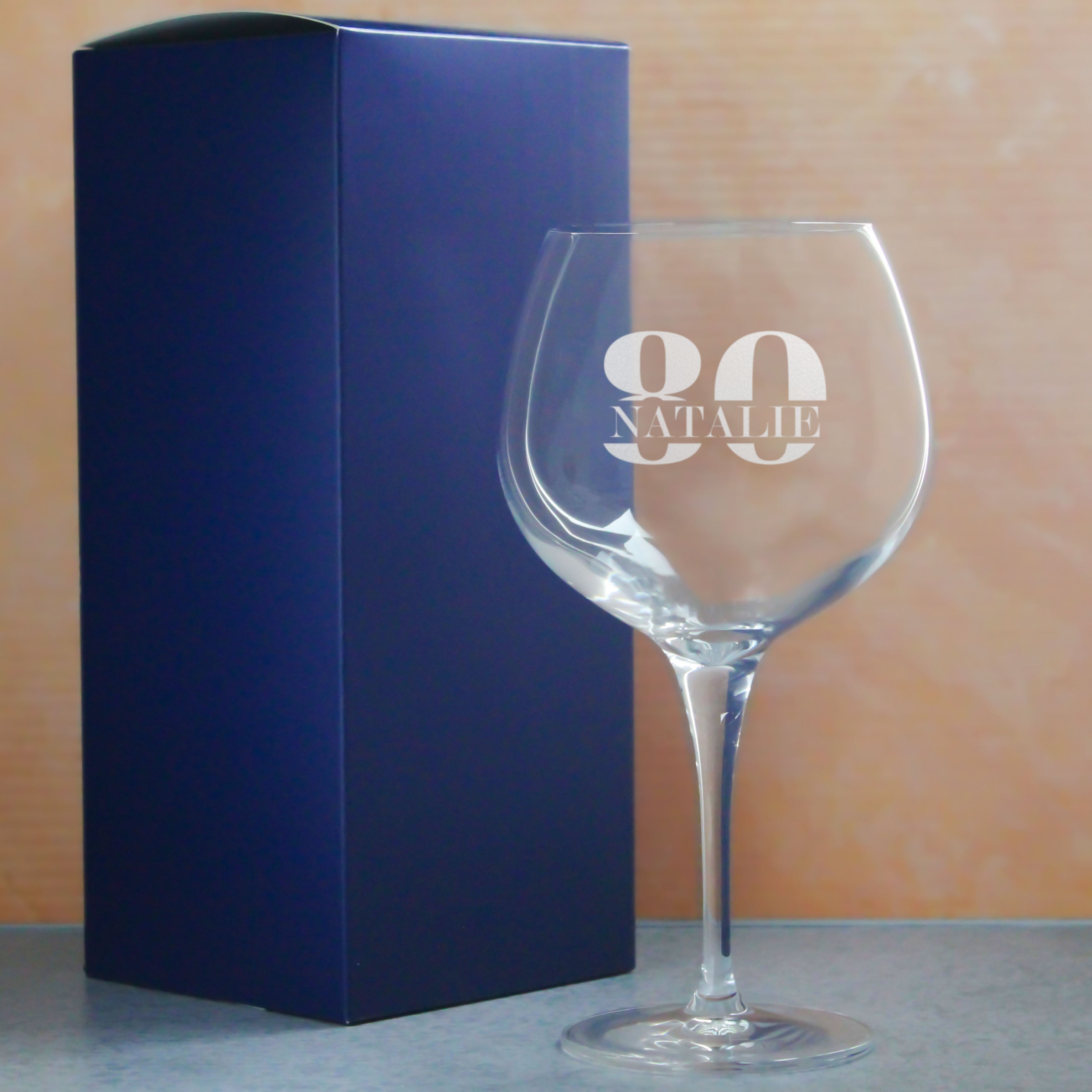 Engraved Primeur Gin Balloon Cocktail Glass with Name in 80 Design Image 3