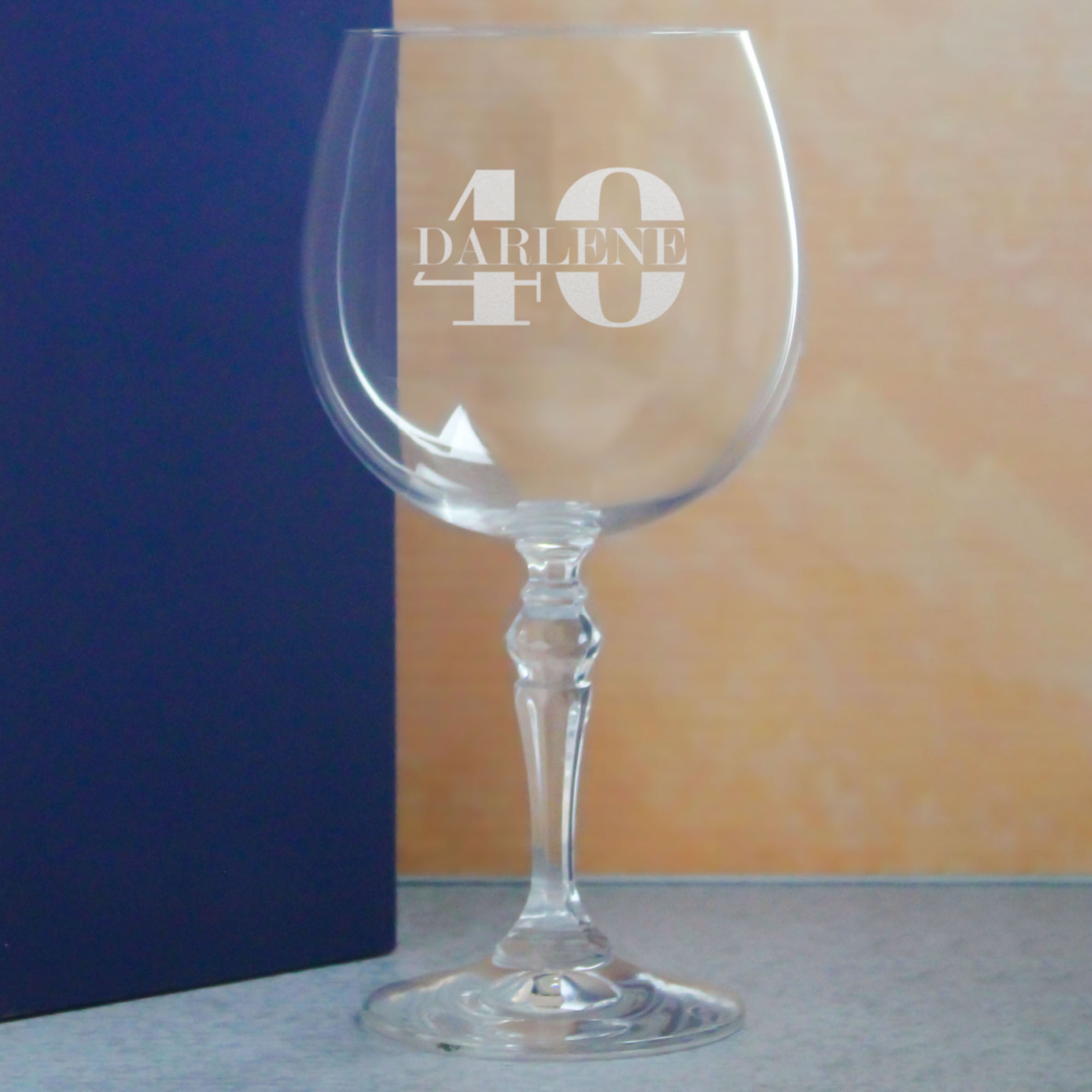 Engraved Crystal Gin and Tonic Cocktail Glass with Name in 40 Design Image 4