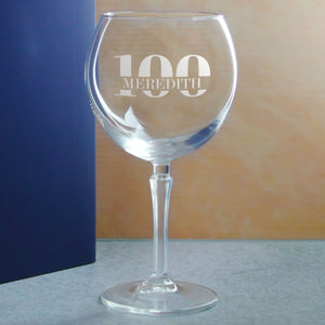 Engraved Hudson Gin Balloon Cocktail Glass with Name in 100 Design Image 4