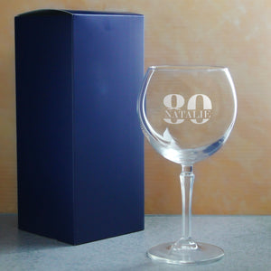 Engraved Hudson Gin Balloon Cocktail Glass with Name in 80 Design Image 3