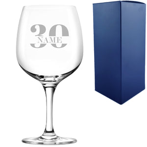 Engraved Spanish Gin Copa Balloon Cocktail Glass with Name in 30 Design Image 2