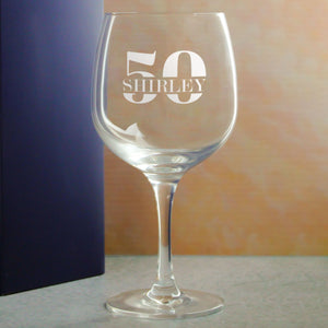 Engraved Spanish Gin Copa Balloon Cocktail Glass with Name in 50 Design Image 4