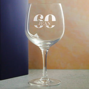 Engraved Spanish Gin Copa Balloon Cocktail Glass with Name in 60 Design Image 4