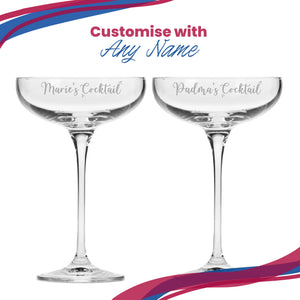 Engraved Infinity Cocktail Saucer with Name's Cocktail Design, Personalise with Any Name Image 5