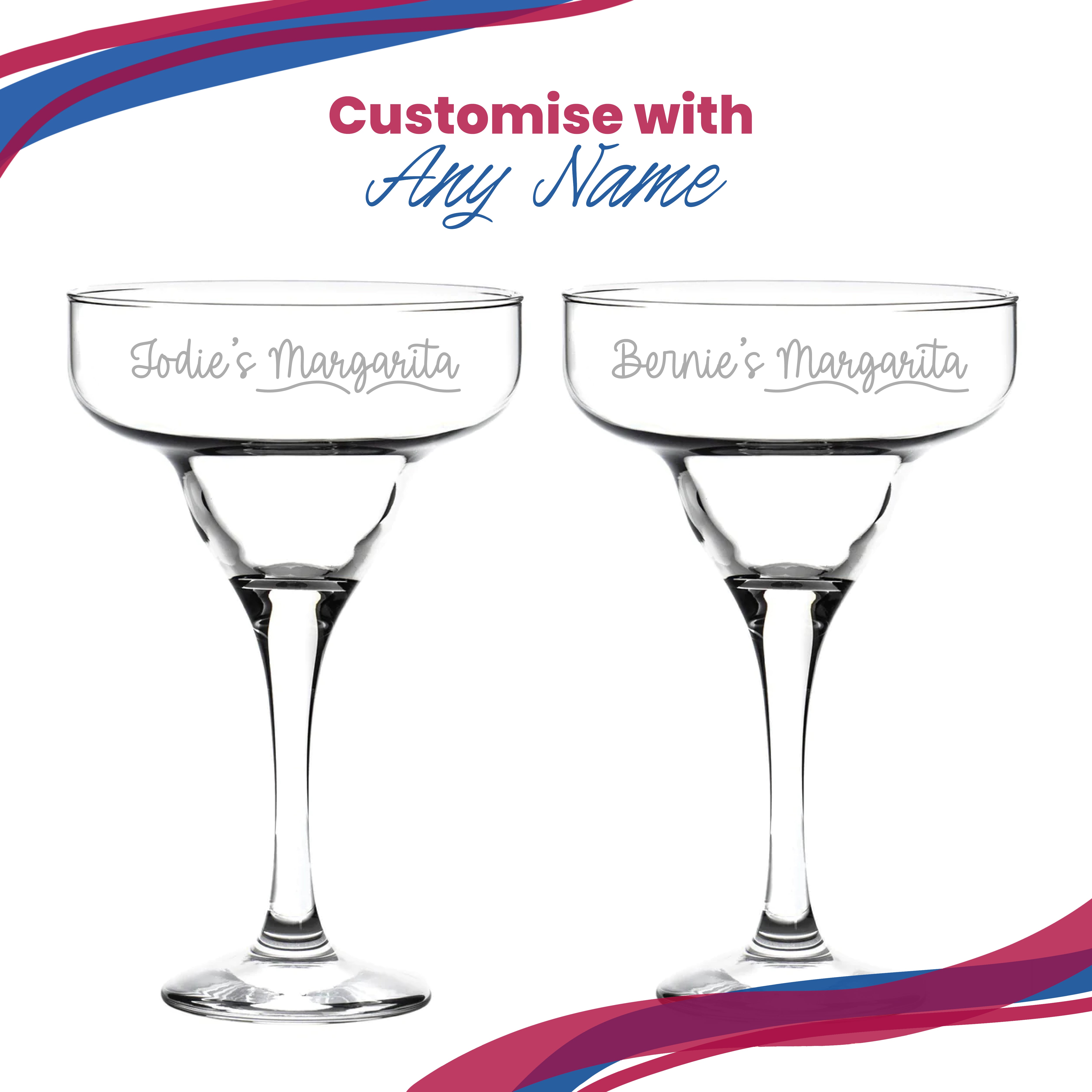 Engraved 295ml Margarita Cocktail Glass with Name's Margarita Design, Personalise with Any Name Image 5