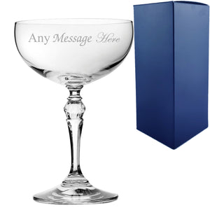 Engraved Charleston Cocktail Champagne Coupe, Personalise with Any Name or Message Image 1