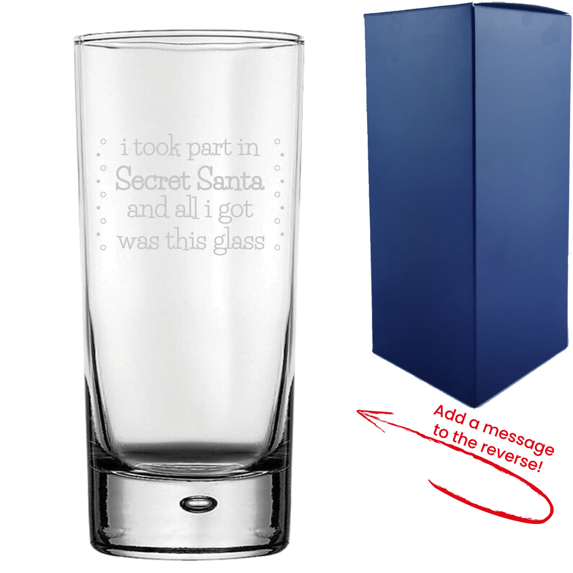 Engraved Hiball Tumbler with Secret Santa Serif Design, Add Message to Reverse Image 1
