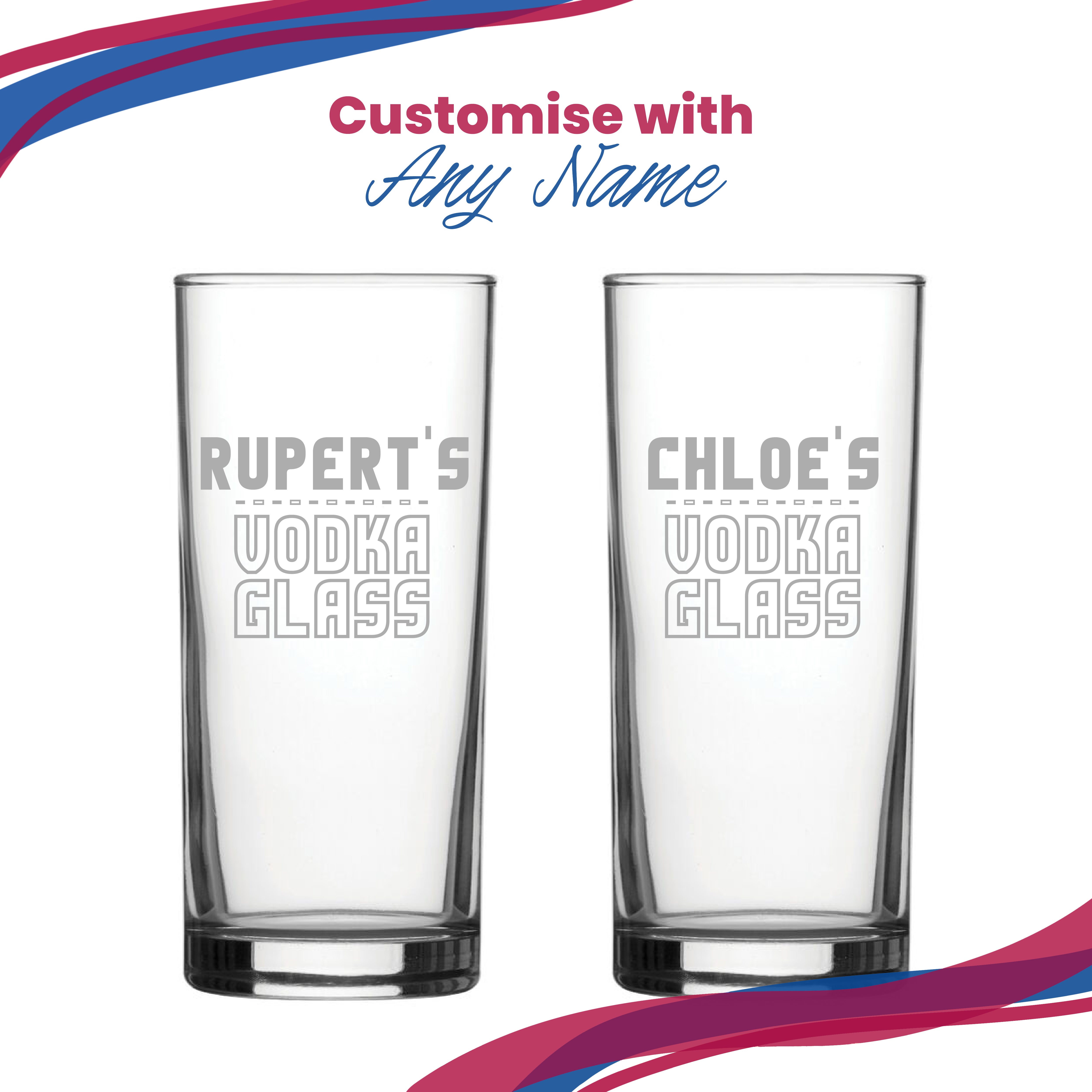 Personalised Engraved Vodka Hiball Glass with 'Name's Vodka Glass' Design Image 5